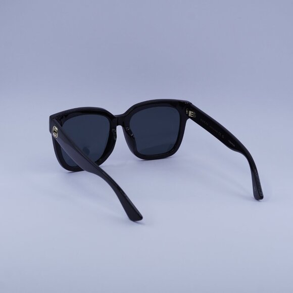 Gucci GG0034SAN 001 Sunglasses Black Square Frame, Grey Lenses - Picture 7 of 12